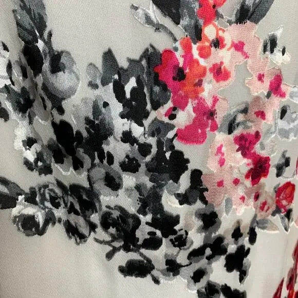 WHBM white pink floral burnout sheer top XXS NWT - Picture 9 of 14